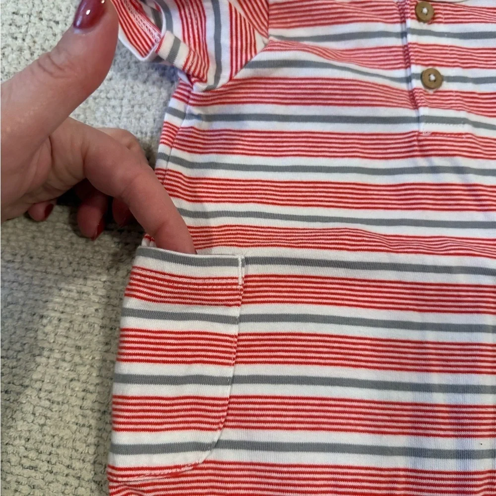 Carter's Red and Gray Striped Baby Romper